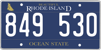 RI license plate 849530