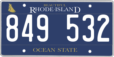 RI license plate 849532