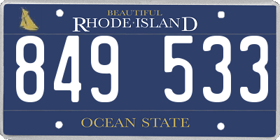 RI license plate 849533
