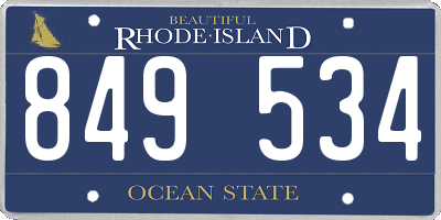 RI license plate 849534