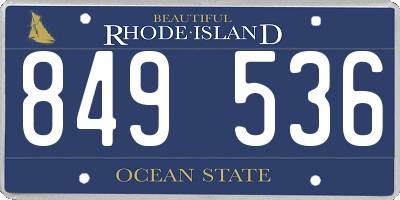 RI license plate 849536
