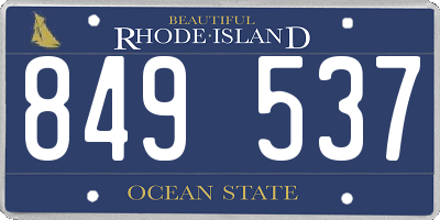 RI license plate 849537