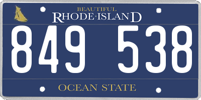 RI license plate 849538