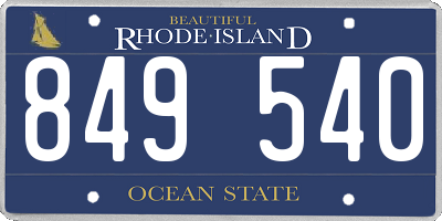 RI license plate 849540
