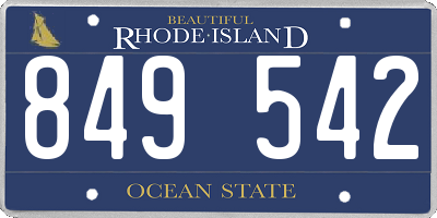 RI license plate 849542
