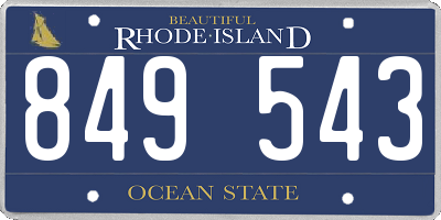 RI license plate 849543