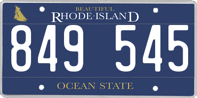 RI license plate 849545