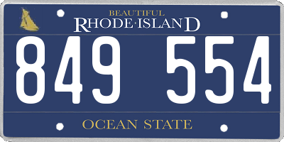 RI license plate 849554