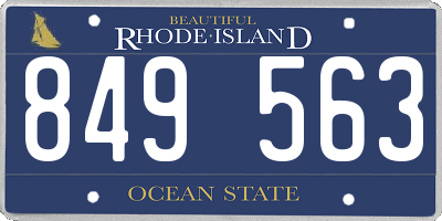 RI license plate 849563