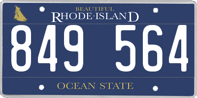 RI license plate 849564