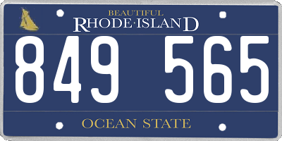 RI license plate 849565