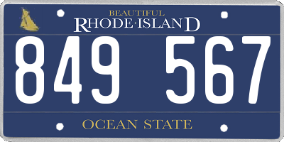 RI license plate 849567
