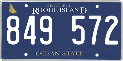 RI license plate 849572