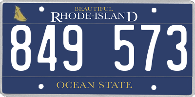 RI license plate 849573