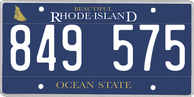 RI license plate 849575