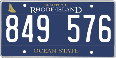 RI license plate 849576