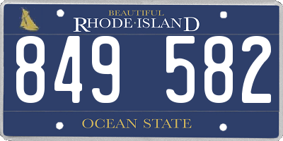 RI license plate 849582