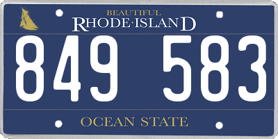 RI license plate 849583