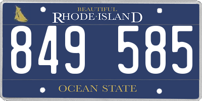 RI license plate 849585