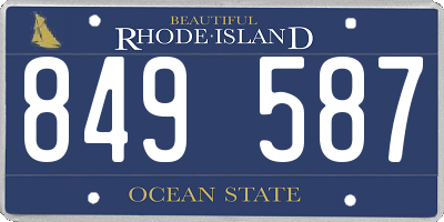 RI license plate 849587