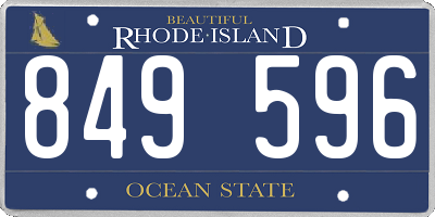 RI license plate 849596