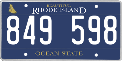 RI license plate 849598