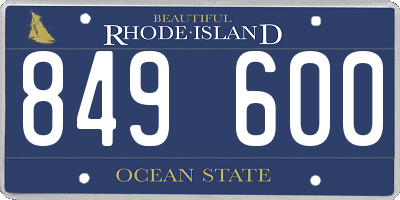 RI license plate 849600