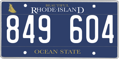 RI license plate 849604