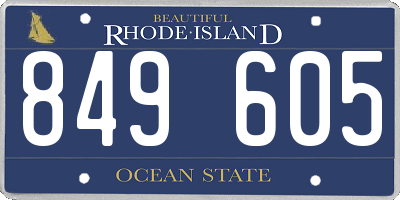 RI license plate 849605