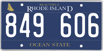 RI license plate 849606