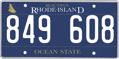 RI license plate 849608