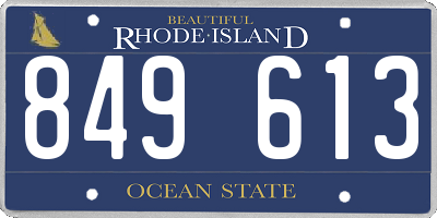 RI license plate 849613