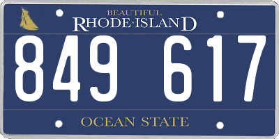 RI license plate 849617