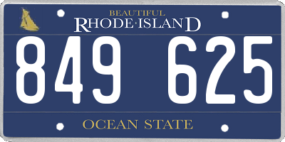 RI license plate 849625