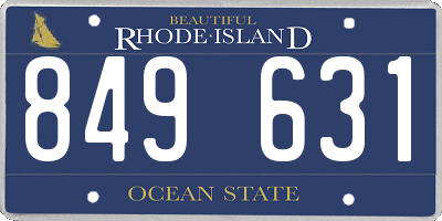 RI license plate 849631