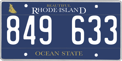 RI license plate 849633