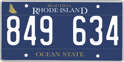 RI license plate 849634