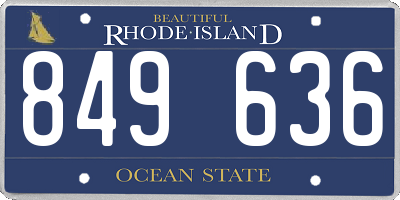 RI license plate 849636