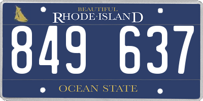 RI license plate 849637