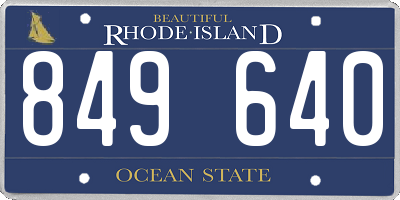 RI license plate 849640