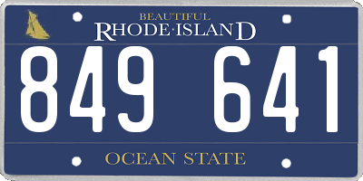 RI license plate 849641