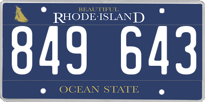 RI license plate 849643