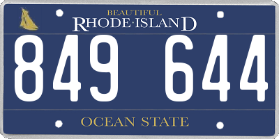 RI license plate 849644