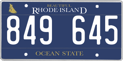 RI license plate 849645