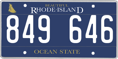 RI license plate 849646