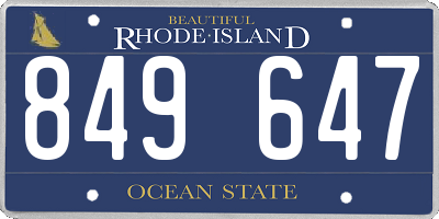 RI license plate 849647