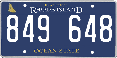 RI license plate 849648
