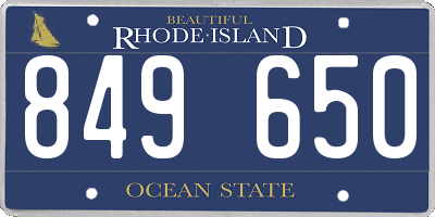 RI license plate 849650