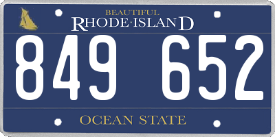 RI license plate 849652