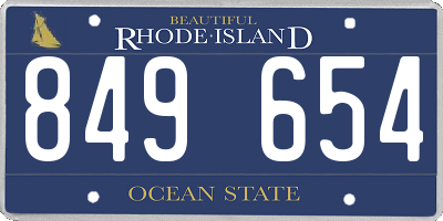 RI license plate 849654